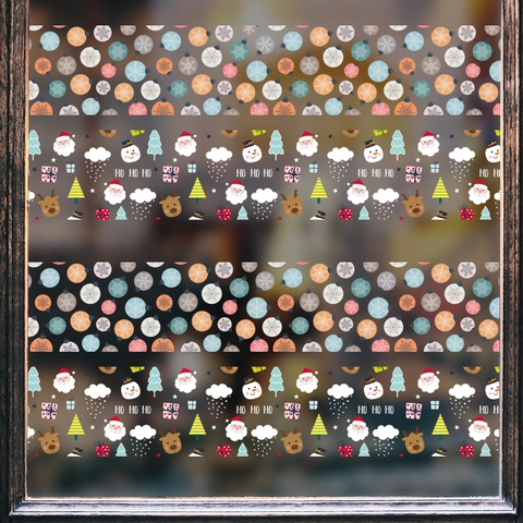 Pegatinas de Ventana de Navidad de PVC Papá Noel Muñeco de Nieve Reno Calcomanías de Cenefa de Vidrio para Hogar Centro Comercial