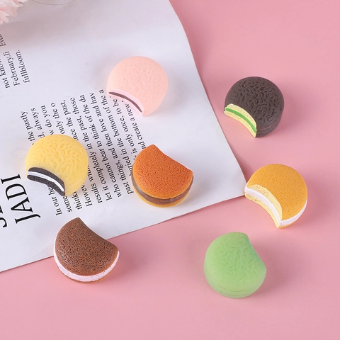 Dijes de Resina de Simulación de Macarrón Grande Con Muesca para Llavero DIY Decoración de Funda de Teléfono Accesorios de Joyería de Comida en Miniatura