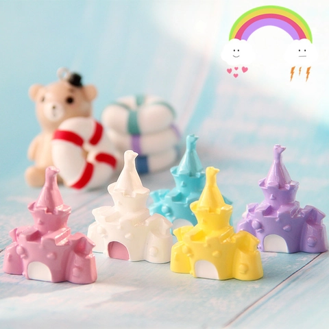 Resin Castle Lifebuoy Charms For DIY Phone Case Decoration Handmade Jewelry Accessories Cartoon Miniature Figurines