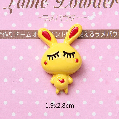 Kawaii Resin Rabbit DIY Jewelry Accessories Cartoon Bunny Flatback Cabochons For Hair Clip Shoe Charm Phone Case Decoration