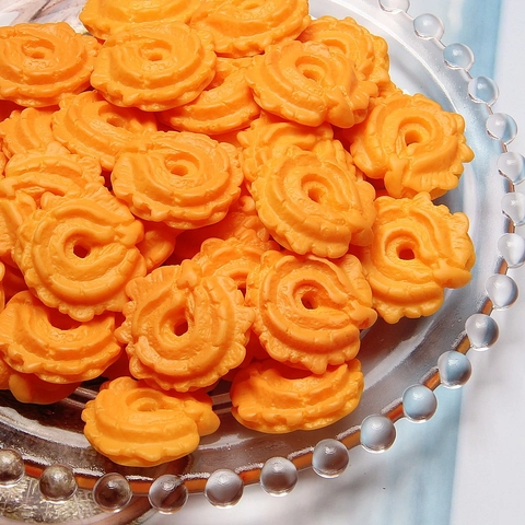 Simulation Cookie Biscuit Chips Resin Flatback Charms Cute Smiley Face Food Cabochon For DIY Hairpin Phone Case Decoration