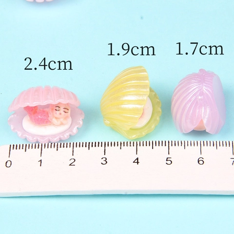 Décoration en Résine Miniature de Coquille de Sirène Perlée Pour Bricolage Accessoire de Coque de Téléphone Paysage