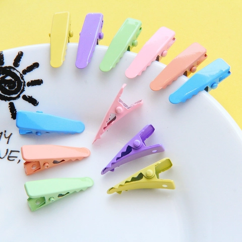 Bonbonfarben Metall Entenschnabel-Clip Haarklammern DIY Nahtlose Kleine Haarnadeln Für Kinder Mädchen Süße Haarschmuck