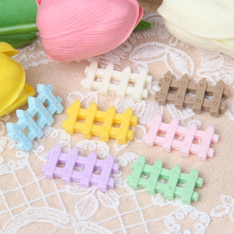 Miniature Resin Fence For Micro Landscape Fairy Garden Dollhouse Decor DIY Candy Color Simulation Small Picket Fence Ornament