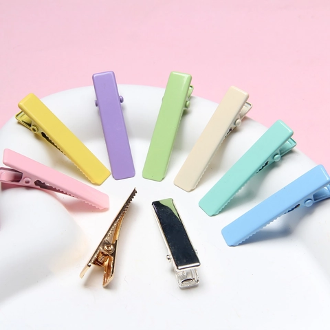 Fermagli per Capelli in Metallo Color Macaron Piccoli Fermagli a Becco d'Anatra Senza Traccia Accessori Fai da Te Forcine Rettangolari Opache Donna