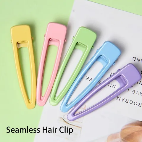 Pinza de Pelo de Gota de Agua Hueca de Aleación Color Macarrón para Mujer Pinza de Pato sin Costuras Accesorios para el Cabello