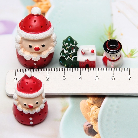 Mini Decorazioni Natalizie in Resina Babbo Natale Pupazzo di Neve per Micro Paesaggi Fai-da-Te Decorazioni per Casa e Scrivania
