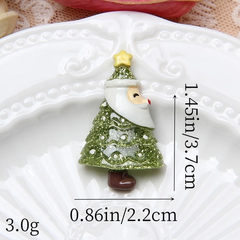 Christmas Resin Charms Glitter Transparent DIY Accessories For Hair Clips Phone Case Decor Santa Reindeer Snowman Tree