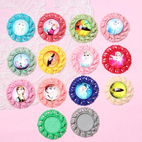 Vintage Round Relief Resin Cabochon Base For DIY Jewelry Making Findings Embossed Photo Frame Tray Accessory For Handmade Crafts