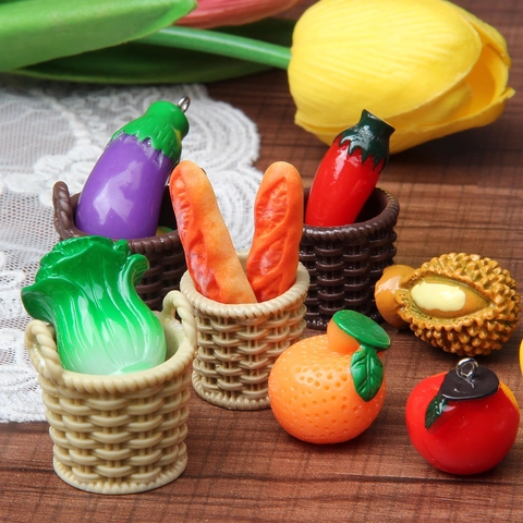 Miniatura Cesto Intrecciato in Resina Vassoio Cibo Simulato Piccolo Cesto di Bambù per Fai da Te Casa delle Bambole Giocattolo