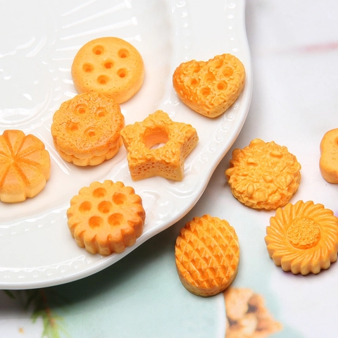 Simulatie Hars Biscuit Koekje DIY Accessoires Voor Haarspelden Crème Lijm Materiaal Leuke Cartoon Voedsel Hars Craft Vindingen