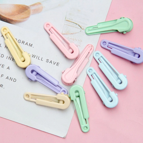 Alloy Veiligheidsspeld Vorm Haarclip Snoepkleur Spoorloze Eendenbek Clip Zoete Macaron Haarsieraden Voor Dames Meisjes