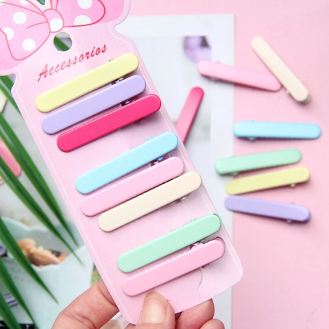 Korean Style Candy Color Alloy Hair Clips For Women Girls Matte Paint No Crease Duckbill Alligator Hairpin Accessories