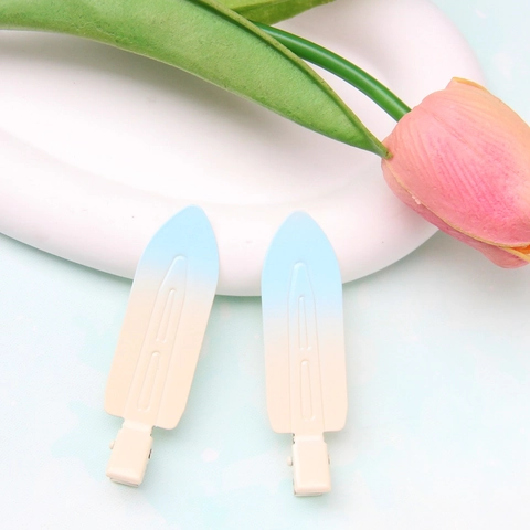 Pinzas para el Pelo Sin Marcas Color Macarrón Degradado para Mujer Niñas Clips para Flequillo Pico de Pato Aleación Mate