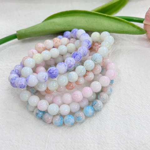 8mm Glass Beads New Chinese Ink Wash Painting Style Gradient Round Loose Beads For DIY Bracelet Necklace Jewelry Making