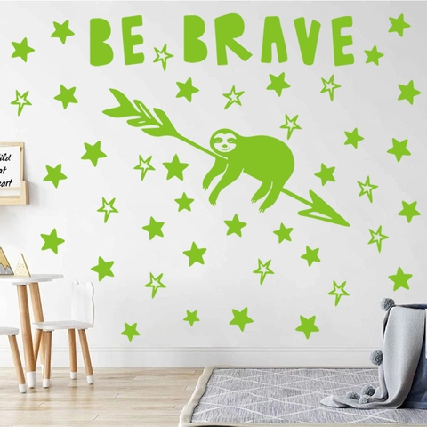 Leuchtende Koala Mond Sterne Wandaufkleber Im Dunkeln Leuchtend PVC Wandtattoo Für Kinderzimmer Schlafzimmer Deko Be Brave