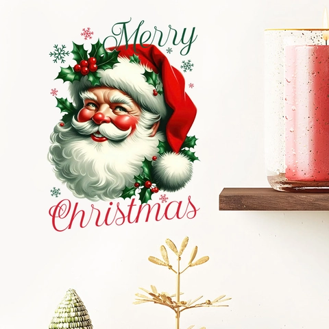 Weihnachten Weihnachtsmann Merry Christmas Wandtattoo Wasserdicht PVC Aufkleber Für Wohnzimmer Schlafzimmer Home Deko