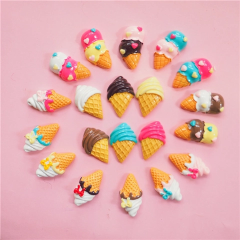 Simulatie Hars Ijsbeker Cabochons DIY Knutselmateriaal Voor Crème Lijm Telefoonhoesje Haarclip Koelkastmagneet Sieraden Maken Benodigdheden