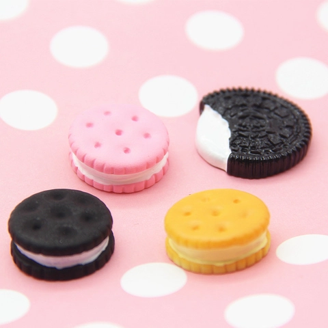 Resin Simulation Cookie DIY Accessories Colorful Sandwich Biscuit Charms For Phone Case Hairpin Jewelry Making Decoden Supplies