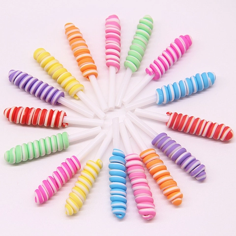Simulation Polymer-Ton Lutscher DIY Zubehör Bunte Spirale Marshmallow Form Teile Für Haarklammern Handyhülle Dekoration Handgemachte Bastelbedarf