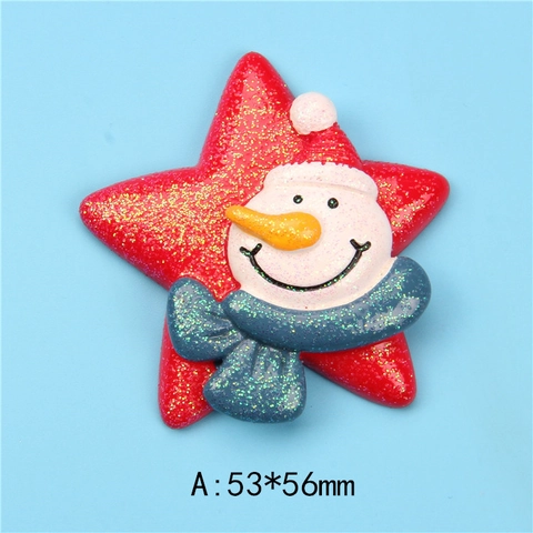 Patch in Resina Natalizia Accessori Magnete Frigo Fai da Te Babbo Natale Pupazzo di Neve Renna Decorazione per Artigianato
