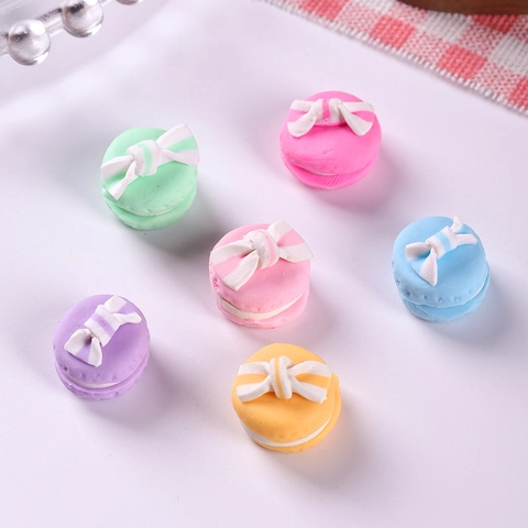 Mini Polymer Clay Macaron DIY Charms With Bowknot Handmade Jewelry Accessories For Earrings Phone Case Decoration