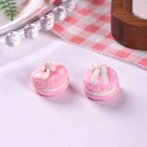 Mini Polymer Clay Macaron DIY Charms With Bowknot Handmade Jewelry Accessories For Earrings Phone Case Decoration
