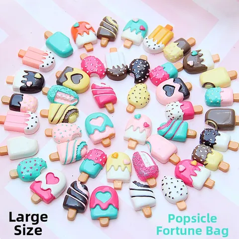 Simpatici Ghiaccioli Colorati in Resina Ciondoli a Forma di Gelato Flatback Cabochons per DIY Artigianato Cover del Telefono Calamite