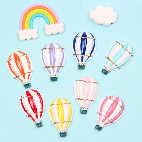 Bunte Heißluftballon Harz Anhänger DIY Zubehör Für Handyhülle Kopfschmuck Handwerk Cartoon Flatback Schmuckherstellung Komponenten