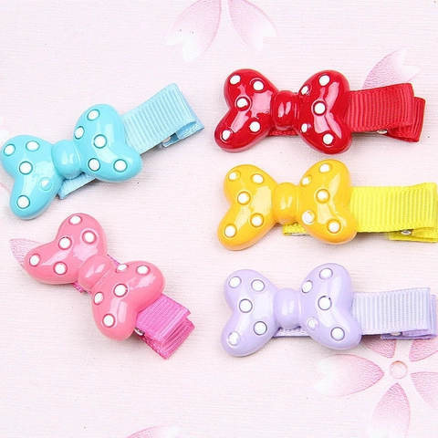 Accesorios de Bricolage de Lazo de Resina con Lunares para Funda de Teléfono Decoración de Cabello Dibujos Animados