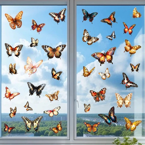 Realistische Vlinder Statische Vensterstickers Waterdichte PVC Glasstickers Voor Spiegel Raam Decoratie Huis Stickers