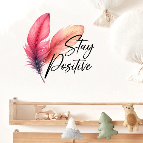 Bohemian Feather Wall Sticker PVC Waterproof Removable Motivational Quotes Decal For Living Room Bedroom Home Art Decor