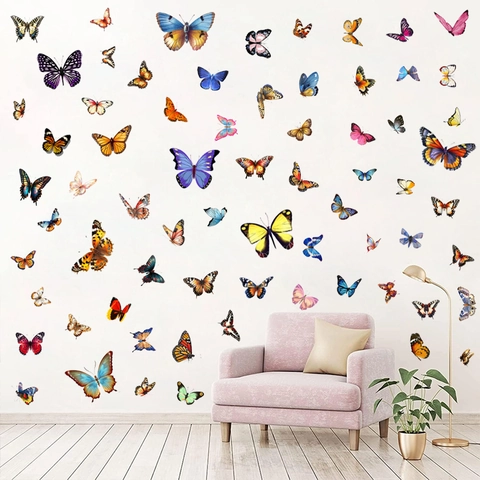 9er Set Schmetterling Wandtattoo PVC Wasserdicht Abnehmbar DIY Simulation Schmetterling Aufkleber Für Kinderzimmer Deko
