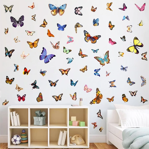 9er Set Schmetterling Wandtattoo PVC Wasserdicht Abnehmbar DIY Simulation Schmetterling Aufkleber Für Kinderzimmer Deko