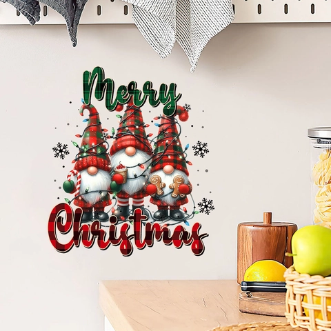Weihnachtszwerge Wandtattoo PVC Wasserdicht Fensteraufkleber Selbstklebend Feiertagsdeko Für Glas Küche Wohnzimmer Deko