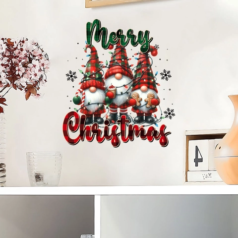 Weihnachtszwerge Wandtattoo PVC Wasserdicht Fensteraufkleber Selbstklebend Feiertagsdeko Für Glas Küche Wohnzimmer Deko