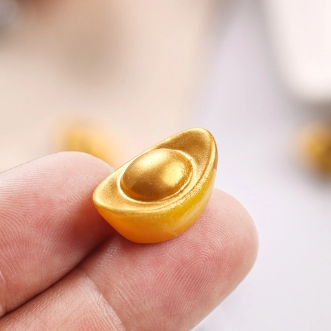Miniatur Chinesische Yuanbao Goldbarren Harz Ornamente Simulation Reichtum Symbol Für DIY Handwerk Mikrolandschaft Dekor Haus Zubehör