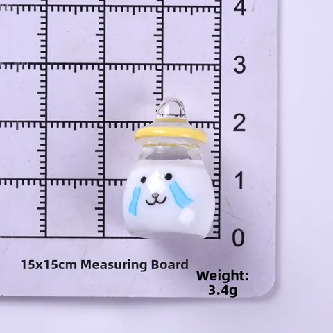 Miniature Resin Feeding Bottle DIY Craft Accessory Cartoon Expression Tiny Milk Bottle Dollhouse Decoration Supplies