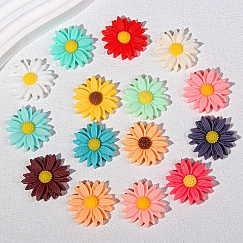 Grandi Ciondoli a Forma di Margherita in Resina Vintage Multicolore Accessori per Creazione Gioielli Fai da Te per Orecchini Decorazione