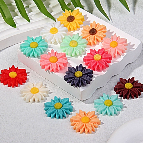 Grandi Ciondoli a Forma di Margherita in Resina Vintage Multicolore Accessori per Creazione Gioielli Fai da Te per Orecchini Decorazione