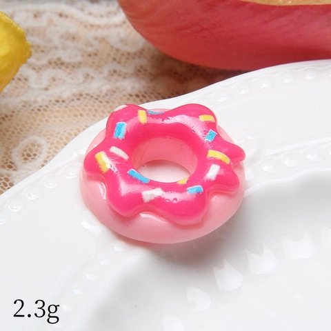 Simulation Donut Resin Charms For DIY Jewelry Making Keychain Cream Glue Accessories Cute Dessert Food Play Handcraft Decor