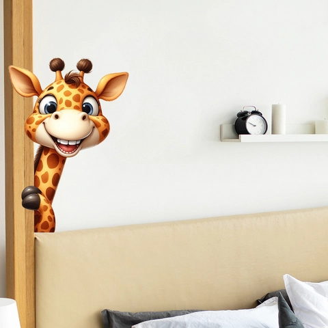 Niedlicher Cartoon Giraffe 3D Wandaufkleber Wasserdicht Abnehmbar PVC Aufkleber Für Kinderzimmer Wohnzimmer Heimdekor Wandbild