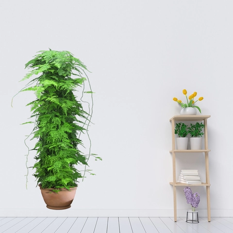 Grüne Blatt Topfpflanze Wandaufkleber PVC Wasserdicht Modern Minimalistisch Wandbild Aufkleber Für Wohnzimmer Home Dekor