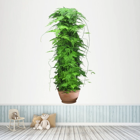 Grüne Blatt Topfpflanze Wandaufkleber PVC Wasserdicht Modern Minimalistisch Wandbild Aufkleber Für Wohnzimmer Home Dekor