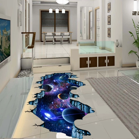 Pegatinas de Pared 3D Planeta Galaxia Cielo Estrellado Removibles de PVC Impermeables Calcomanías para Sala Dormitorio Hogar