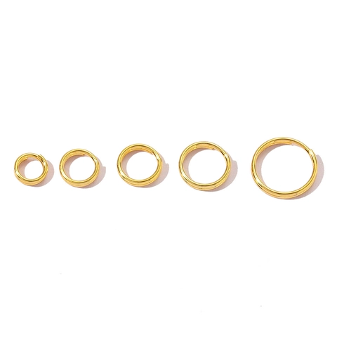 Anneaux Brisés en Acier Inoxydable 304 Plaqué Or 18K Anneaux de Jonction Doubles Pour DIY Fabrication Bijoux Accessoires