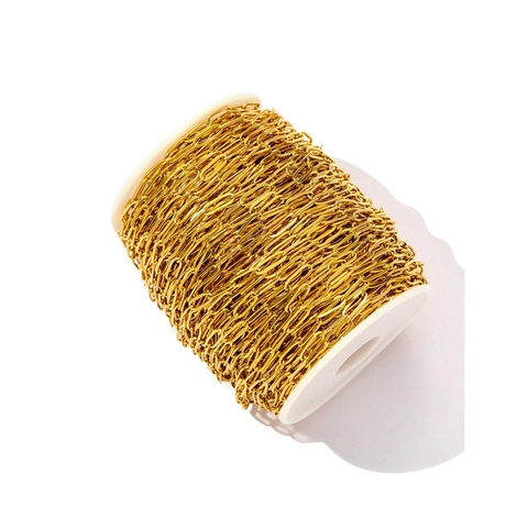 304 Stainless Steel DIY Jewelry Chain Bulk Roll 18K Gold PVD Plated For Necklace Bracelet Making Non-fading Jewelry Findings