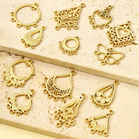 French Geometric Fan Shape Heart Stainless Steel Pendants Connectors DIY Earring Necklace Jewelry Making Findings For Women Jewelry Accessories