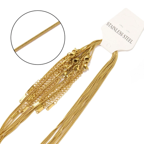 Minimalist Stainless Steel 18K Gold Plated Clavicle Chain Necklace For Women Snake Box Water Wave Chain Fashion Jewelry