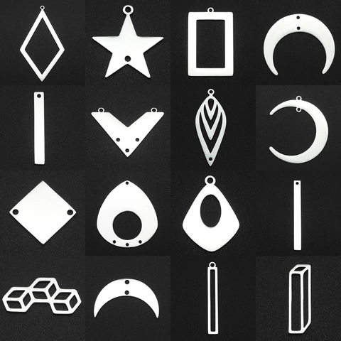 Minimalist Stainless Steel Geometric Pendant Charms For DIY Necklace Earring Making Moon Star Oval Shape Jewelry Findings
